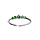 Bague en argent rhodi 5 oxydes verts sertis