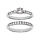 Bague en argent rhodié grande taille double anneau avec rail pierres blanches et 1 solitaire blanc