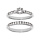 Bague en argent rhodi grande taille double anneau avec rail pierres blanches et 1 solitaire blanc