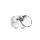 Bague anneau lisse en argent rhodié de 7mm de large avec pastille ronde de 13mm