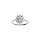 Bague en argent rhodi pierre centrale blanche (11 mm x 9 mm) et contour pierres blanches