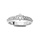 Bague en argent rhodié solitaire pavée d'oxydes blancs sertis