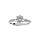 Bague en argent rhodi solitaire 8 griffes avec oxydes blancs