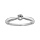 Bague en argent rhodi solitaire avec 1 oxyde blanc serti