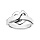 Bague en argent rhodi coeur entrelac  graver