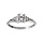 Bague en argent rhodi solitaire avec triangle d'oxydes blancs sertis 4 griffes