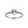 Bague en argent rhodi solitaire et oxydes blancs sertis 4 griffes