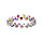 Bague en argent rhodi avec oxydes sertis multi couleurs