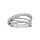 Bague en argent platin fils croiss et oxydes blancs sertis grande taille