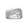 Bague en argent platin drap crois avec oxydes blancs sertis grande taille