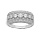 Bague en argent platin large finement travaille avec oxydes blancs sertis grande taille