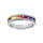 Bague en argent rhodi demi rail empierrs multi couleurs et oxydes blancs sertis
