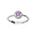 Bague en argent rhodi Amethyste vritable et contour oxydes blancs sertis