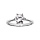 Bague en argent rhodi grande taille solitaire 6 griffes