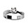 Bague en argent rhodi 2 brins croiss avec solitaire en oxyde blanc serti 4 griffes