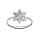 Bague en argent rhodi marguerite avec oxyde au centre blanc et oxydes blancs sertis
