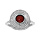 Bague en argent rhodi ethnique ronde avec pierre rouge