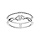 Bague en argent rhodi double anneau avec oxydes blancs sertis et boules