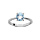 Bague en argent rhodié anneau et pierre véritable Topaze bleu 6,5mm