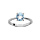 Bague en argent rhodi anneau et pierre vritable Topaze bleu 6,5mm