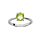 Bague en argent rhodi anneau et pierre vritable Peridot 6,5mm