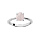 Bague en argent rhodi anneau et pierre vritable Quartz rose 6,5mm