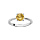 Bague en argent rhodi anneau et pierre vritable Citrine 6,5mm
