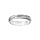 Alliance en argent rhodié diamantée contour 2 filets largeur 4mm