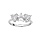 Bague en argent rhodi 3 coeurs oxydes blancs sertis
