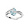 Bague en argent rhodi oxyde bleu ciel et volute d'oxydes blancs