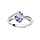 Bague en argent rhodi oxyde violet et volute d'oxydes blancs