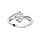 Bague en argent rhodi oxyde blanc et volute d'oxydes blancs