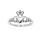 Bague en argent rhodi symbole Claddagh d'Irlande (amitie, amour, loyaut) 2 mains avec 1 coeur modle Homme