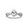 Bague en argent rhodi avec solitaire oxyde blanc serti de 5mm avec pointe oxydes blancs