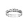 Alliance en argent rhodi diamante strie contour dentel largeur 4mm