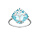 Bague en argent platin avec oxyde bleu ciel et arbre de vie