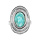 Bague en argent rhodi ovale avec pierre Amazonite vritable