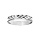 Bague en argent rhodi diamante en pis sur la longueur largeur 4mm