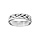 Alliance en argent rhodi diamante pis largeur 5mm