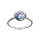 Bague en argent rhodi avec trois rubans dgrads d'oxydes bleu