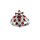 Bague argent rhodi marquise avec oxydes rouges et blancs