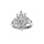 Bague en argent rhodi marquise avec oxydes blancs