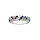 Bague en argent rhodi damier pav d'oxydes multicouleurs