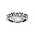 Bague en argent rhodi motif triskel entrelac largeur 6mm