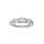 Bague en argent rhodi oxydes blancs sertis en chute sur le tour de l'anneau