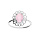 Bague en argent rhodi avec motif fleur avec pierre rose