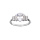 Bague en argent rhodi avec oxydes blancs