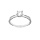 Bague en argent rhodié solitaire avec oxydes blancs sertis et 1 oxyde blanc serti griffe