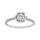 Bague en argent rhodi fleur oxydes blancs sertis