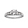 Bague en argent rhodi grande taille solitaire 4 griffes et oxydes blancs